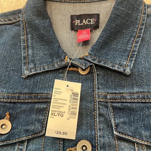 NEW Girls Size 14 Stretch Denim Jacket - Picture 2 of 5